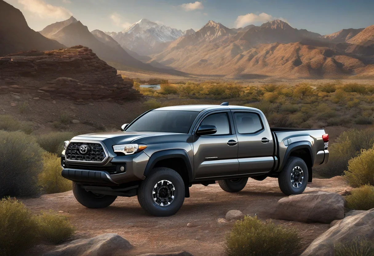 2027 Toyota Tacoma Hybrid in a rugged outdoor setting