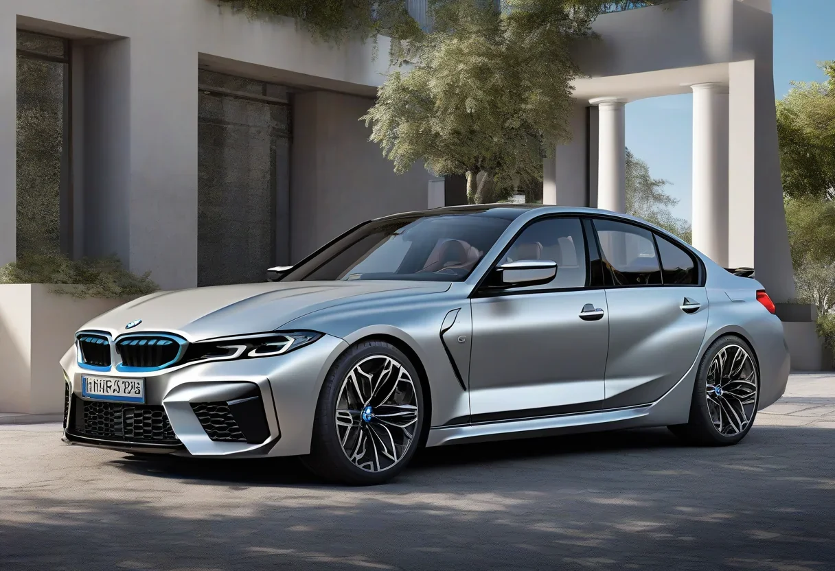 2028 BMW M3 EV, a sleek and sporty electric vehicle with a quad-motor powertrain and all-wheel drive.