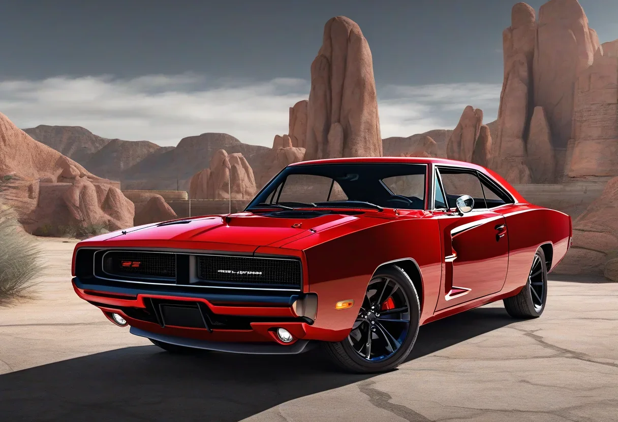 2026 Dodge Charger R/T in red with a sporty design