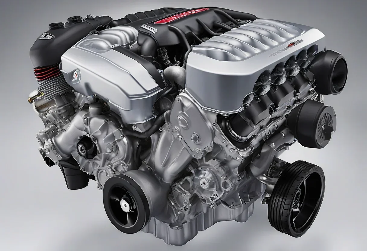 Dodge Charger Sixpack engine with turbochargers