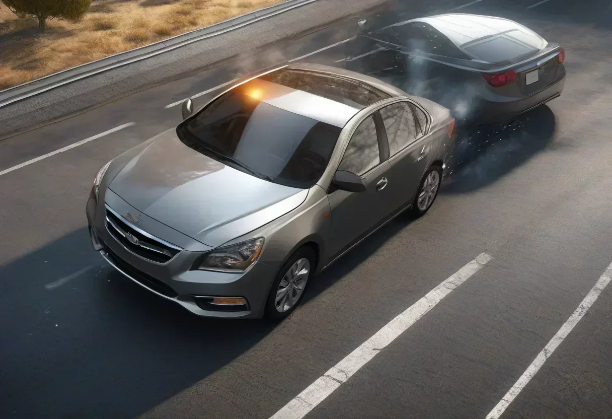 A car with advanced safety features, including a camera-based driver-monitoring system and advanced emergency braking.