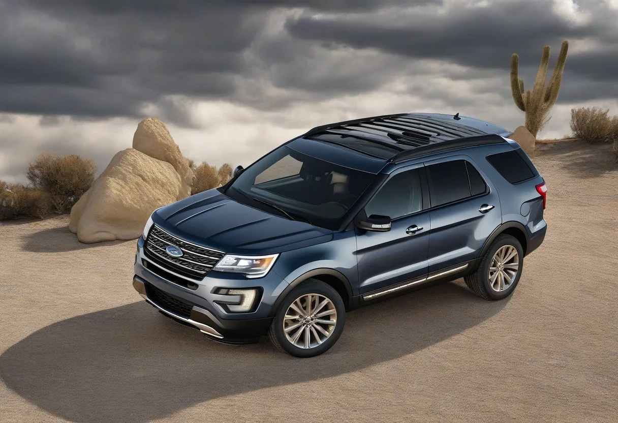 A 2016 Ford Explorer with a loose roof rail cover, showing a visible gap between the cover and roofline
