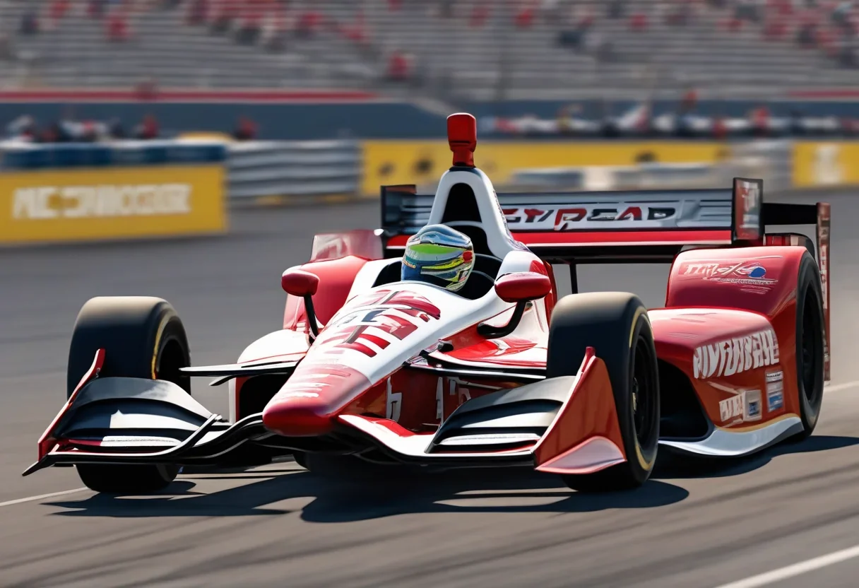 Kyle Kirkwood's IndyCar on the track at Nashville Superspeedway