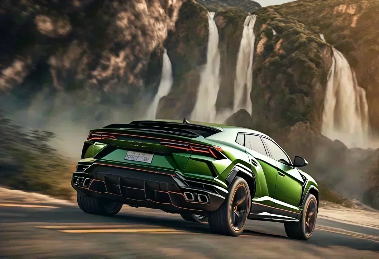 Lamborghini Urus SE Performante in a dynamic driving pose