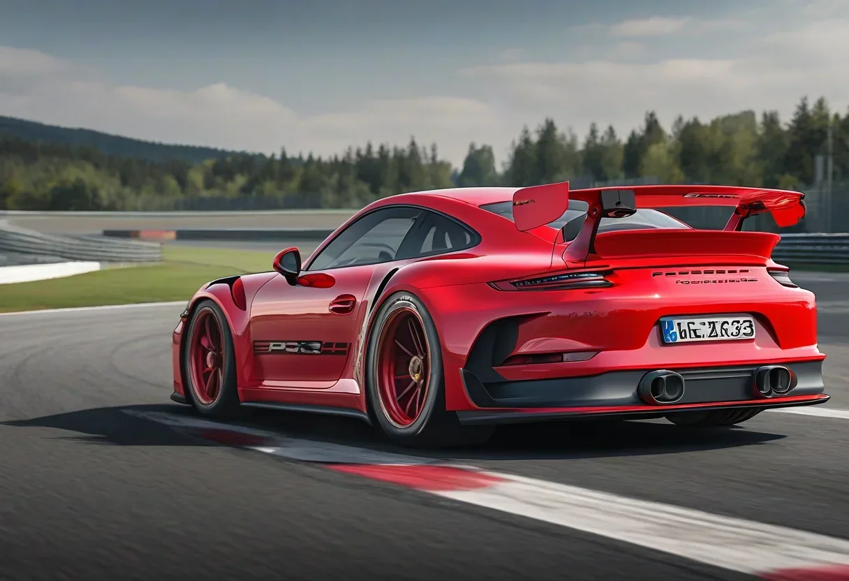 Porsche 911 GT3 prototype with ducktail spoiler