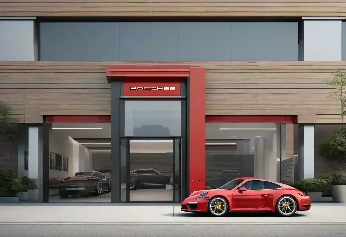 A closed Porsche dealership in China