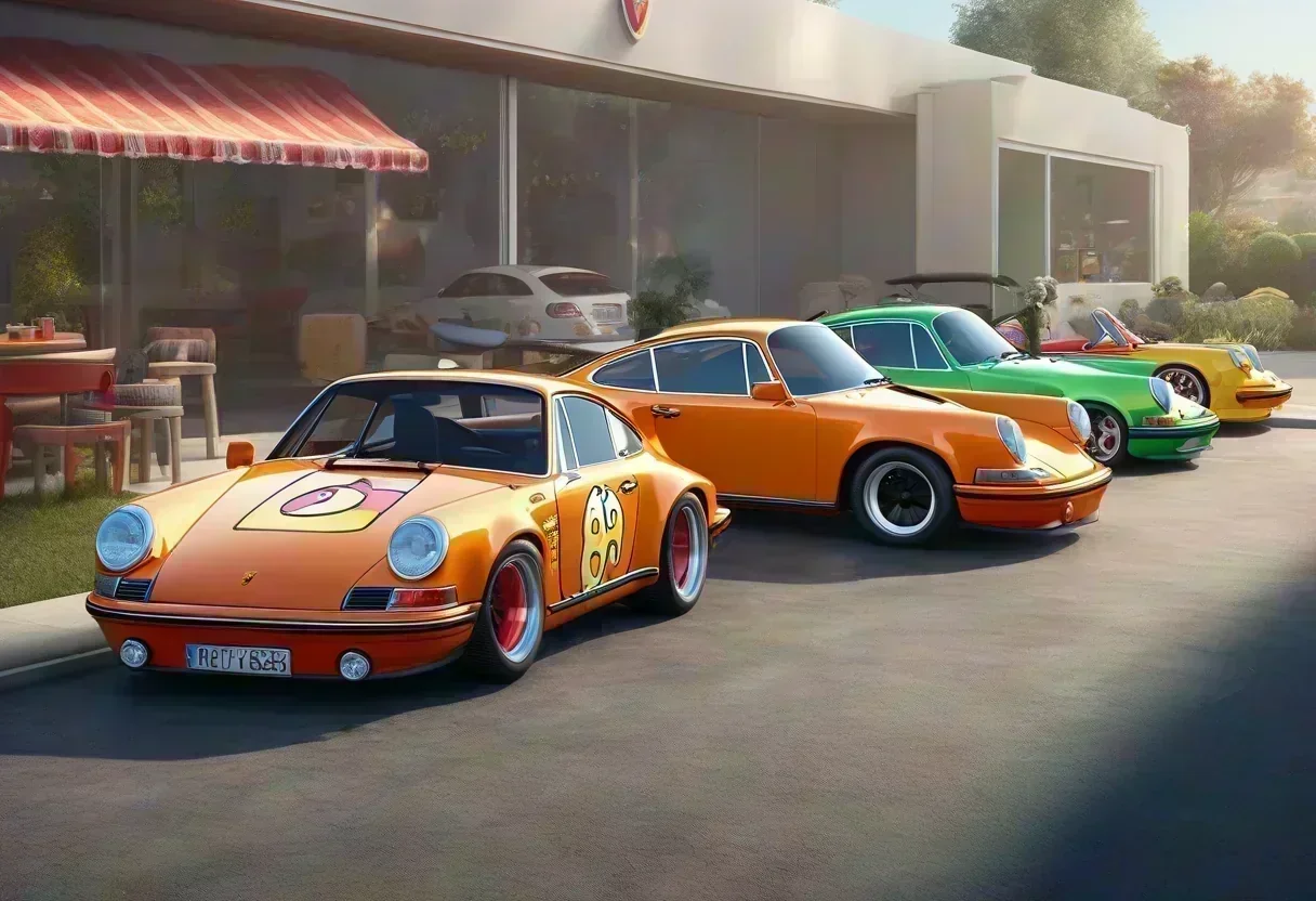 Three one-off Porsche 911s inspired by Toy Story characters, with unique designs and features inspired by Buzz Lightyear, Jessie, and Woody.