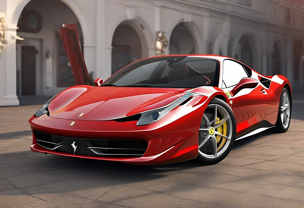 A Ferrari 458 with a manual transmission shifter