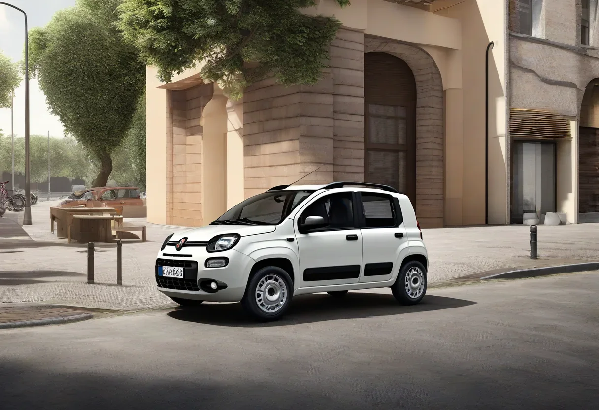 A drivable Fiat Panda that's barely wider than the person driving it, with a width of just 19.7 inches (500 mm).