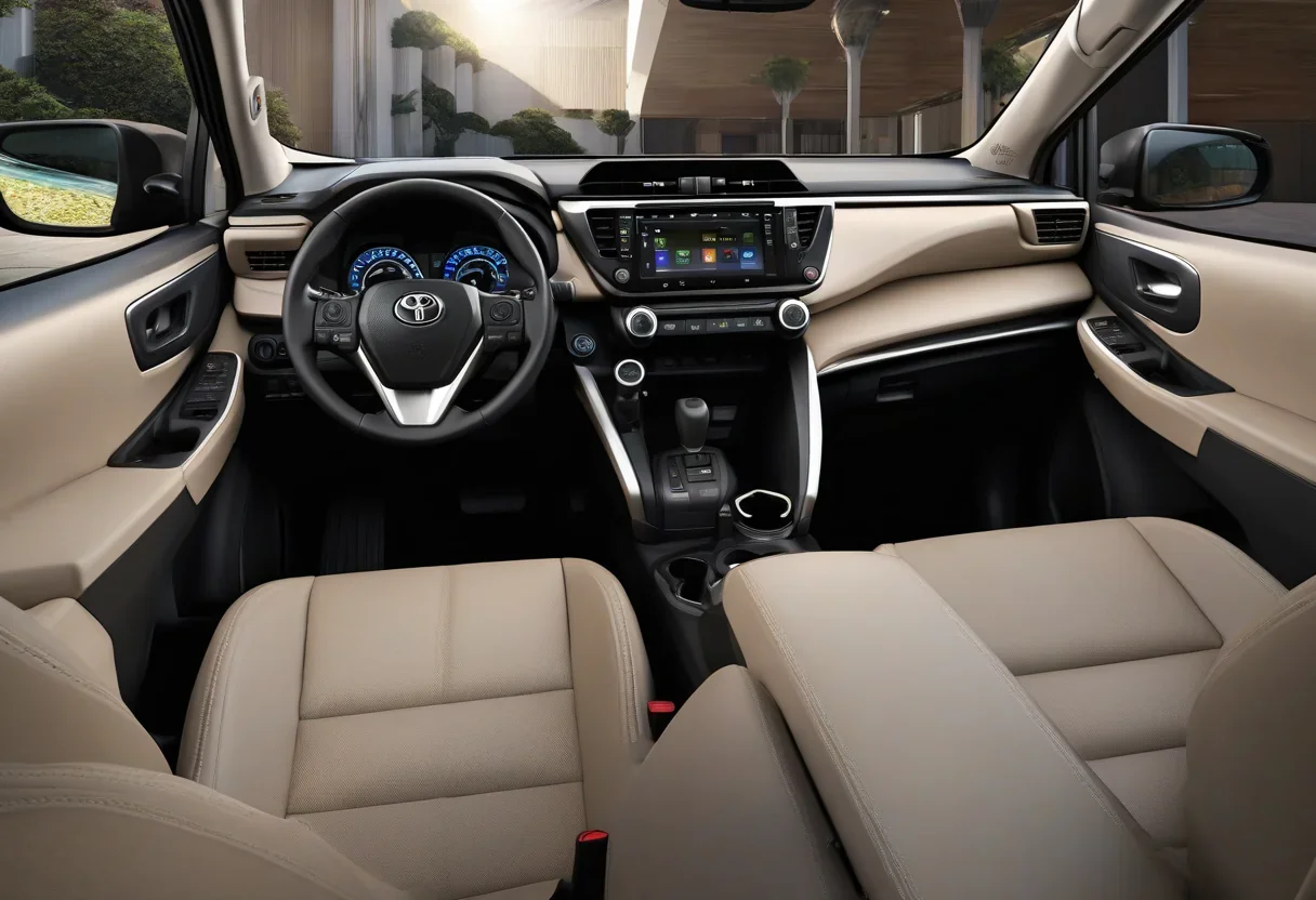Toyota RAV4 interior with screen and minimal buttons